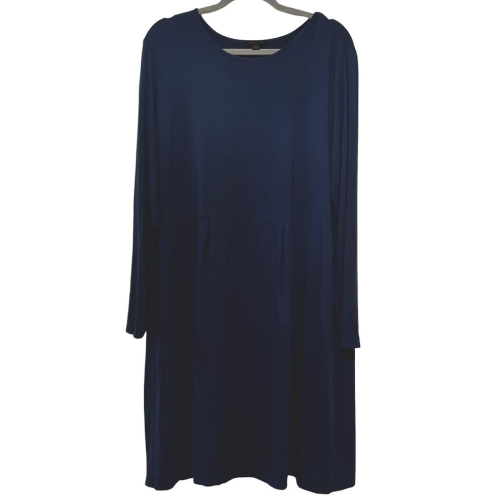 J.Jill wherever collection long sleeve stretch jersey knit dress XL navy